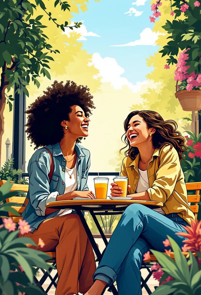 Livre american modern cadeau amitié : deux meilleurs amis riant ensemble