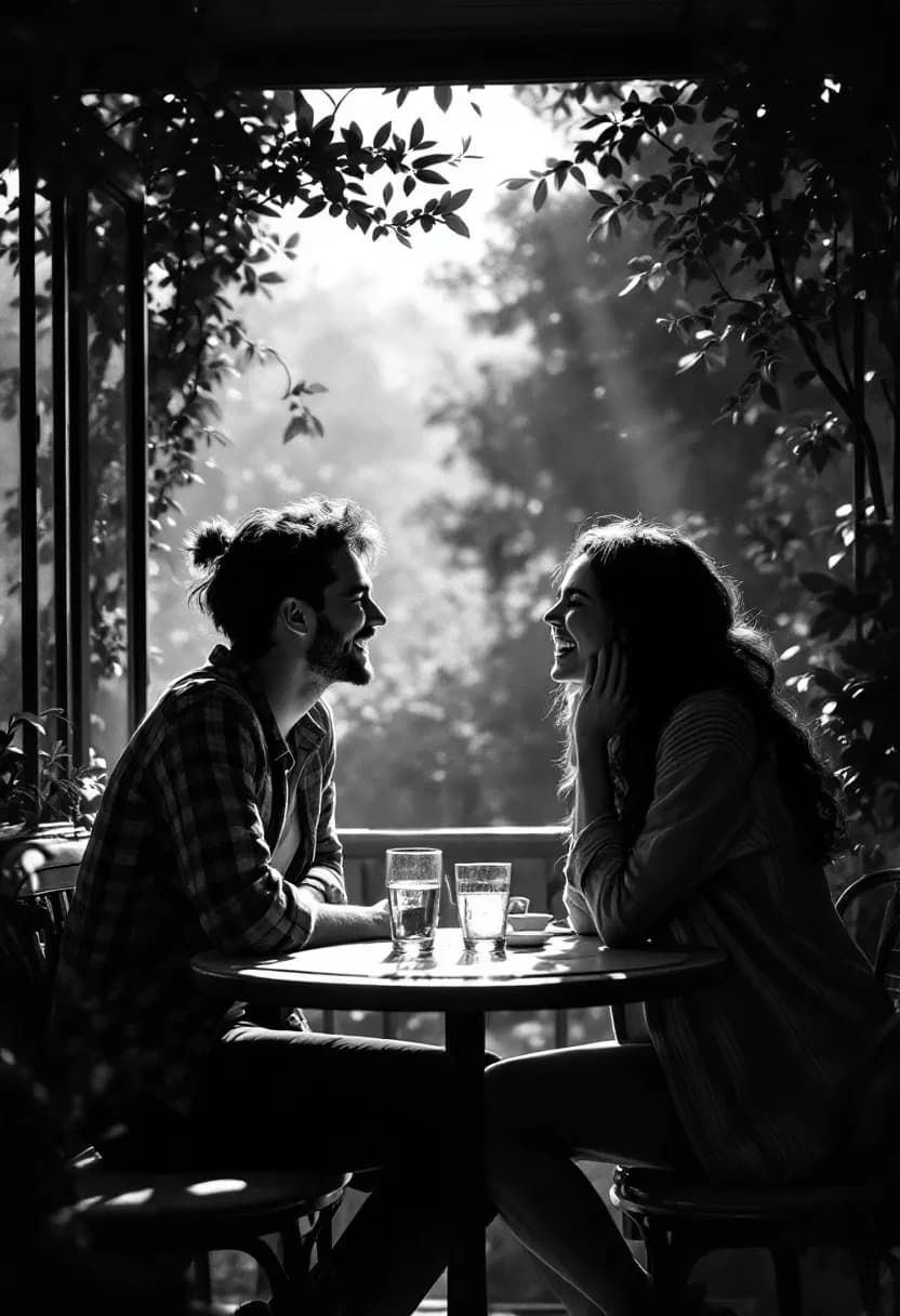 Livre film noir cadeau amitié : deux meilleurs amis riant ensemble