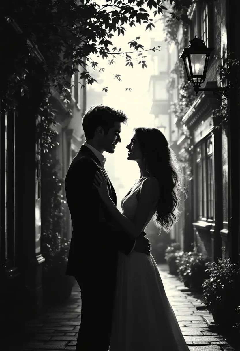 Livre film noir couple : illustration personnalisée en style film noir