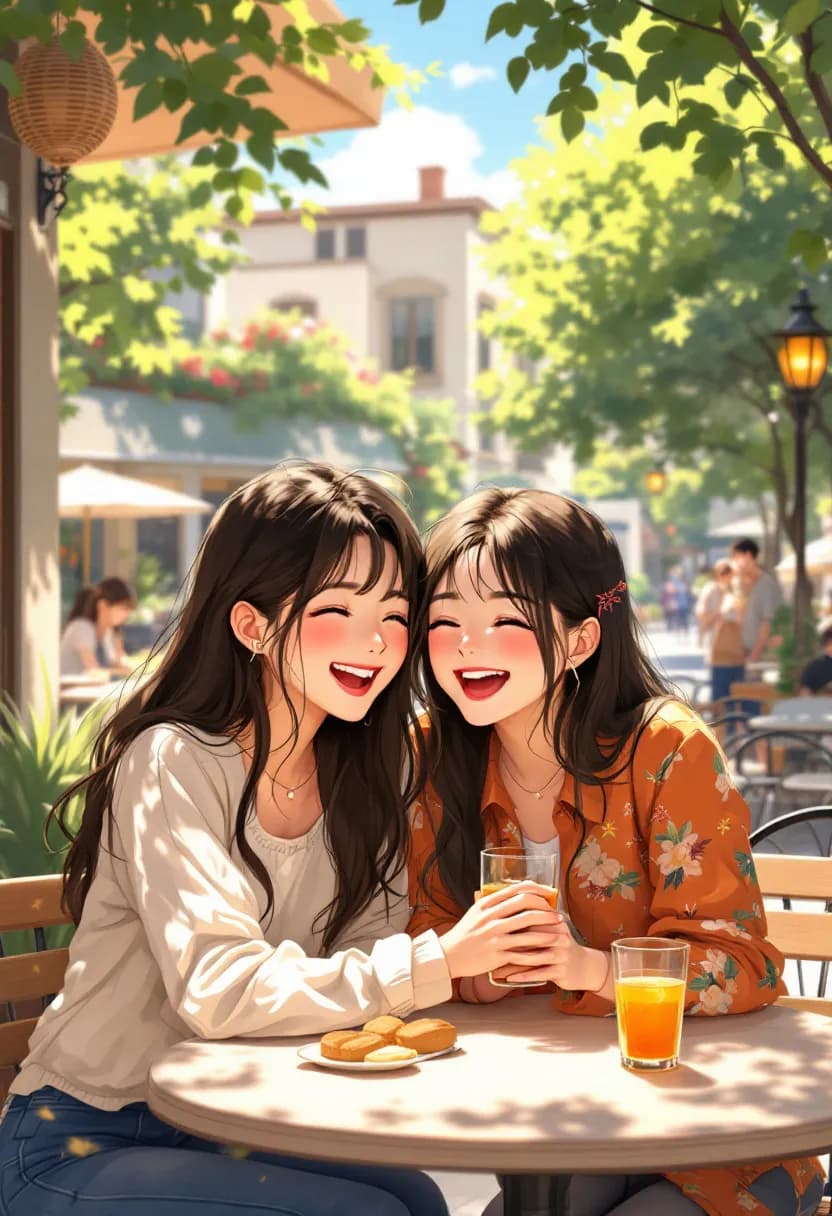 Livre manga cadeau amitié : deux meilleurs amis riant ensemble