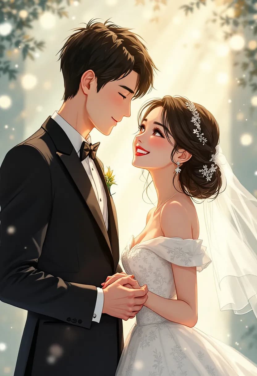 Livre manga mariage : illustration personnalisée en style manga